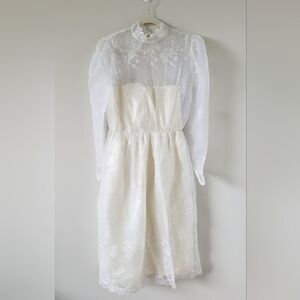 Vintage Lace Formal Long Sleeve Dress